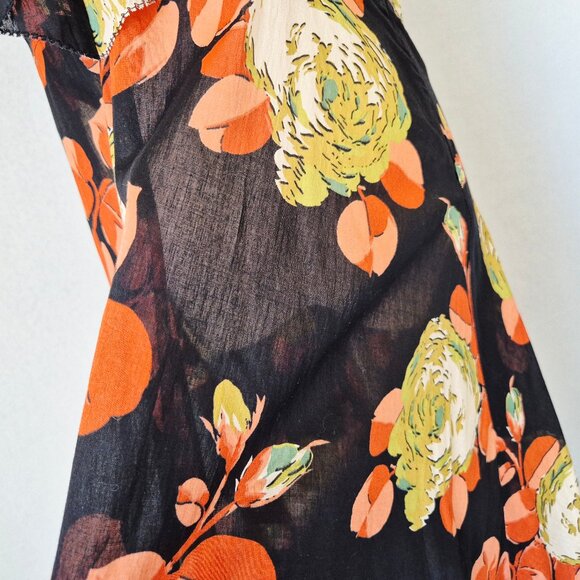 NWoT  The GREAT. The Geranium Midi Dress Romantic Ruffle V-Neck Cabbage Rose - Picture 5 of 16